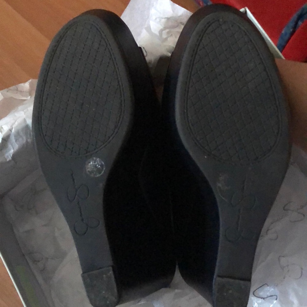 Black Jessica Simpson wedged sandals